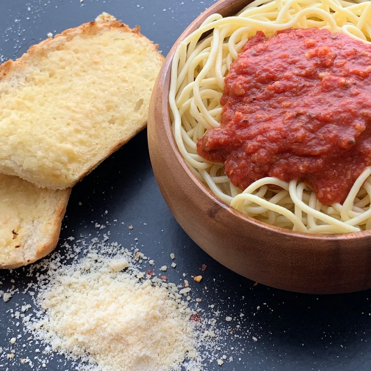 Spaghetti with homemade marinara